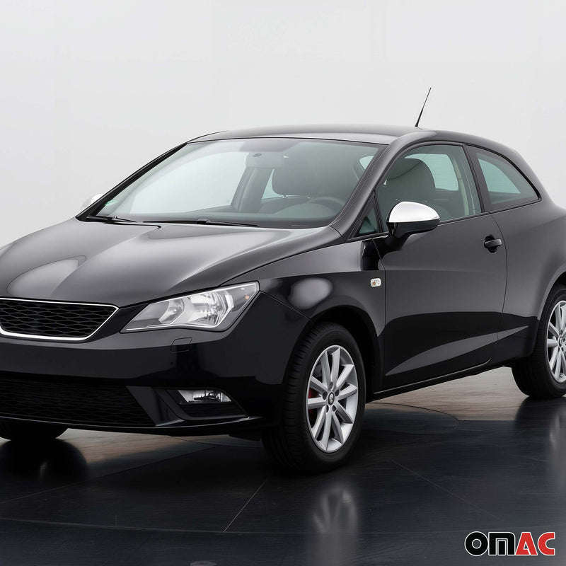 Coques de Rétroviseurs pour Seat Leon II 2005-2012 en Acier Chromé Argent