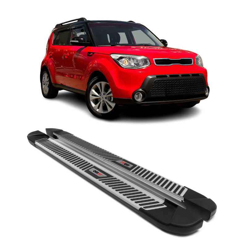 Marchepieds Latéraux pédale pour Kia Soul 2014-2019 Noir Gris Aluminium 2Pcs