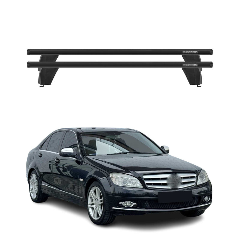 Menabo Barres de toit Transversales pour Mercedes Classe C W204 2007-2013 Noir