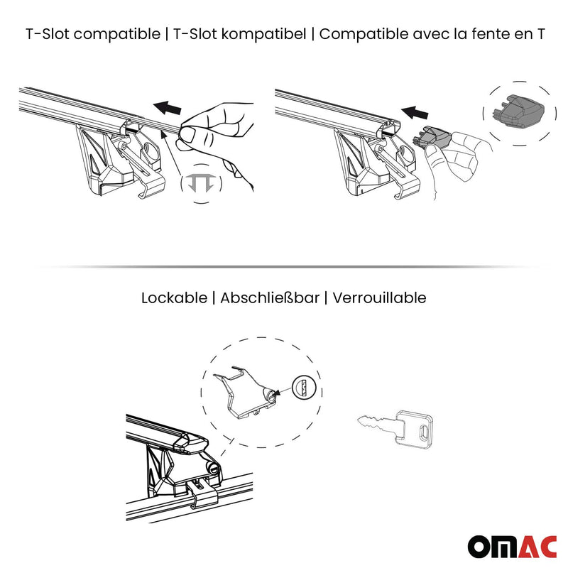 Barres de toit transversales TÜV pour Volvo XC90 2015-2024 Alu Gris Argenté 2x