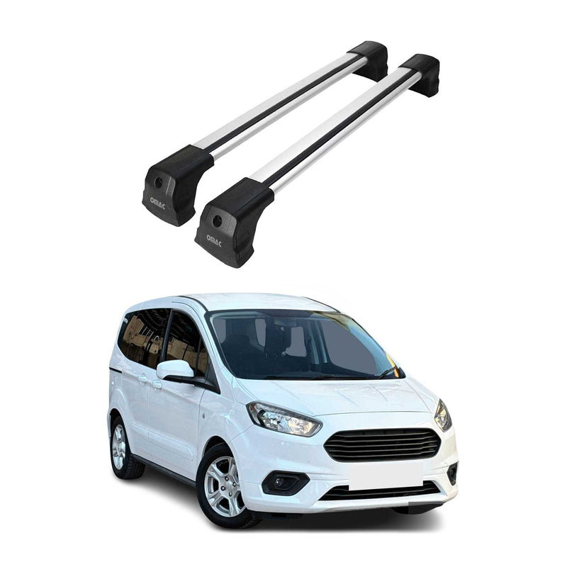 Barres De Toit Transversales pour Ford Transit Courier 2014-2023 Alu Gris 2x