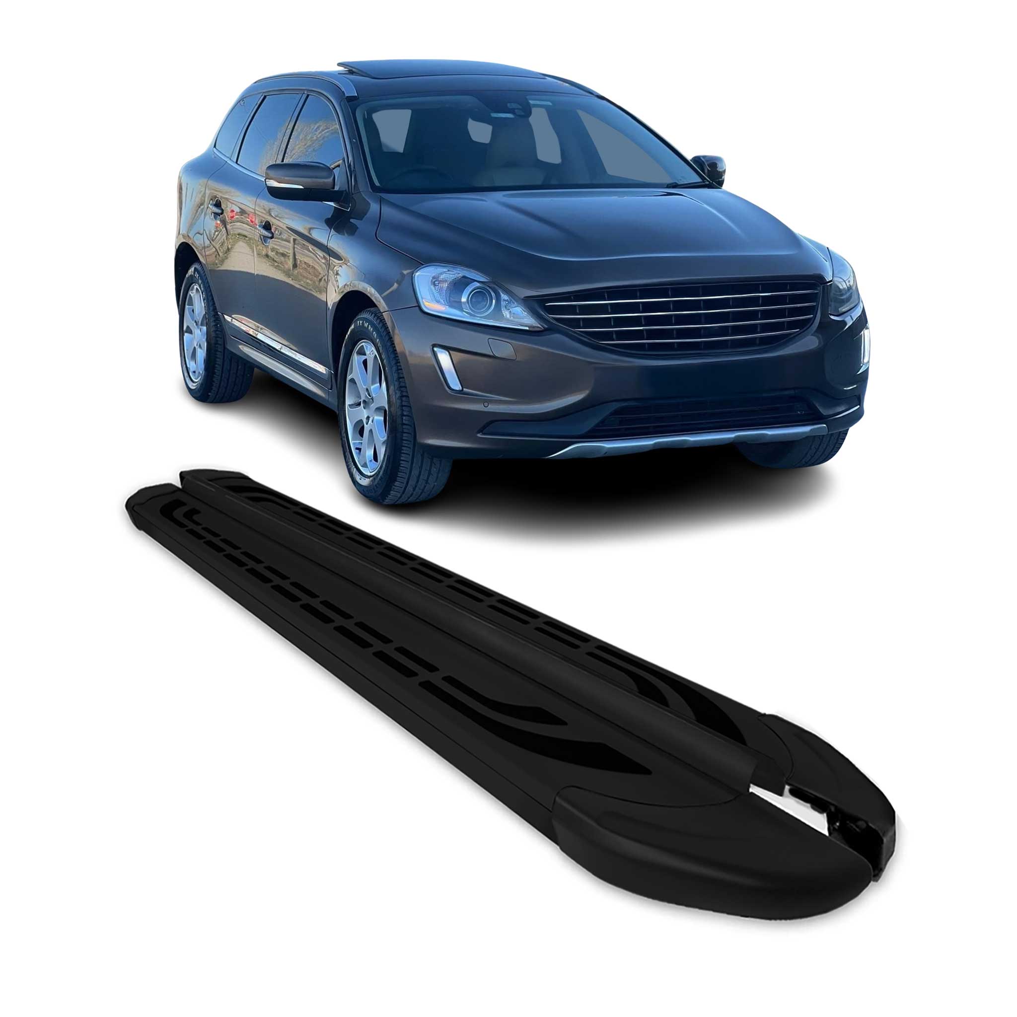 Marchepieds Latéraux pédale pour Volvo XC90 2002-2014 Aluminium Noir 2Pcs