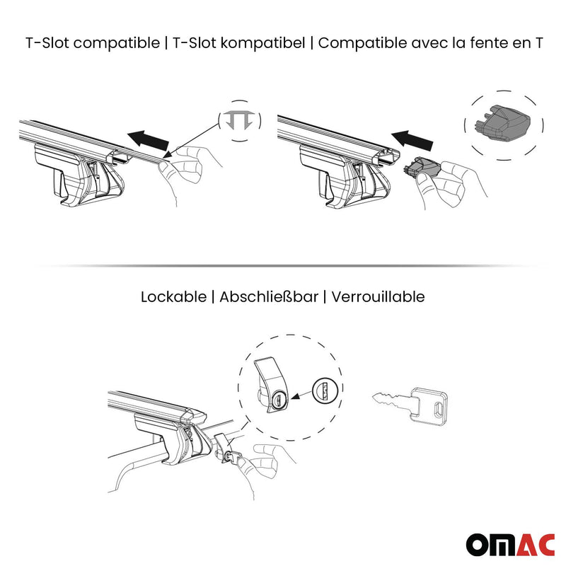 Barres de toit transversales TÜV pour Volvo V70 2007-2016 5 P Alu Gris 2x