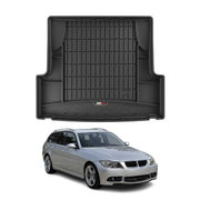 OMAC Tapis de coffre caoutchouc pour BMW Série 3 E91 Break 2004-12 Noir Premium