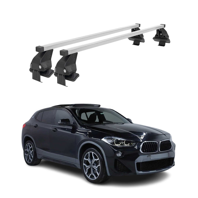 Barres de toit transversales Menabo pour BMW X2 F39 2018-2023 Acier Gris