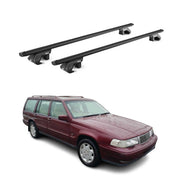 Barres de toit transversales ABE pour Volvo 960 1991-1998 5 P Alu Noir 2x