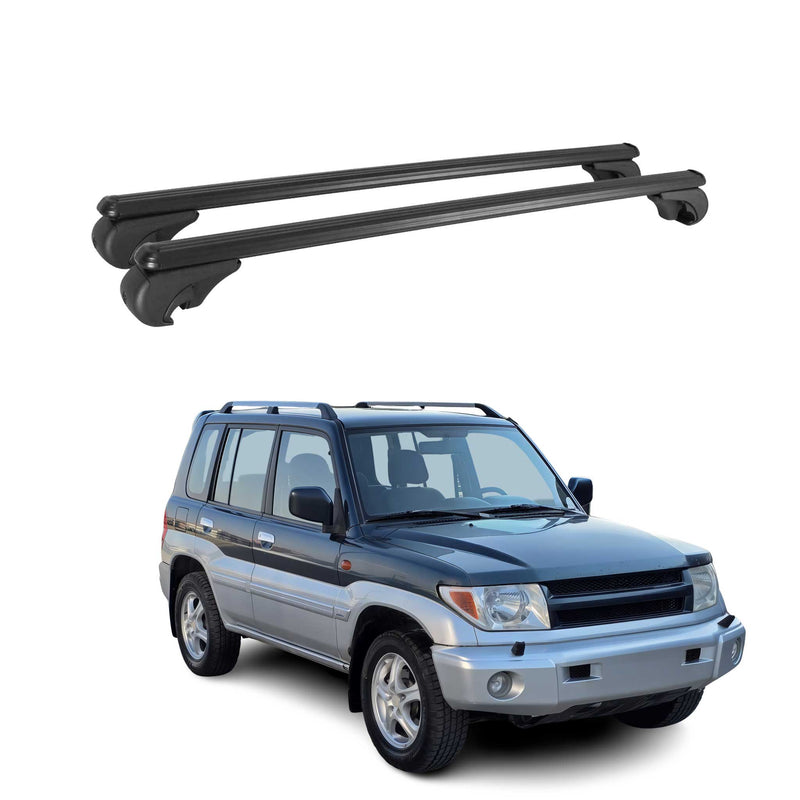 Barres de toit Transversales pour Mitsubishi Pajero Sport 1998-2006 Alu Noir