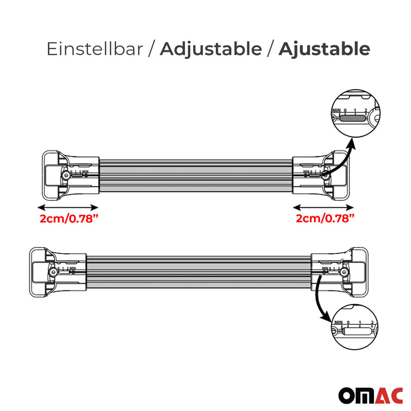 Barres de toit transversales pour BMW X7 G07 2019-2024 Aluminium Noir