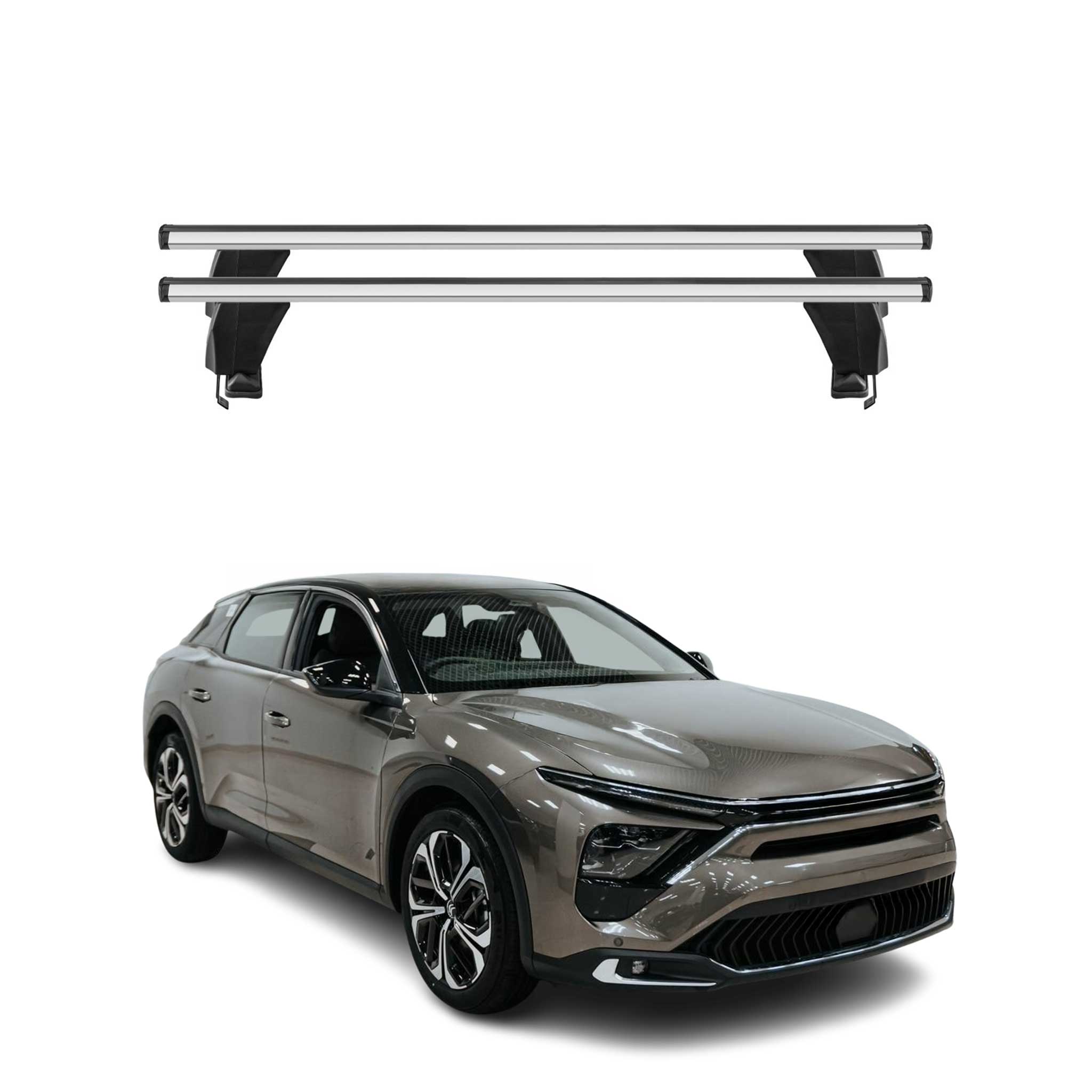 Menabo Barres de toit Transversales pour Citroën C5 X 2022-2026 Alu Gris 2x