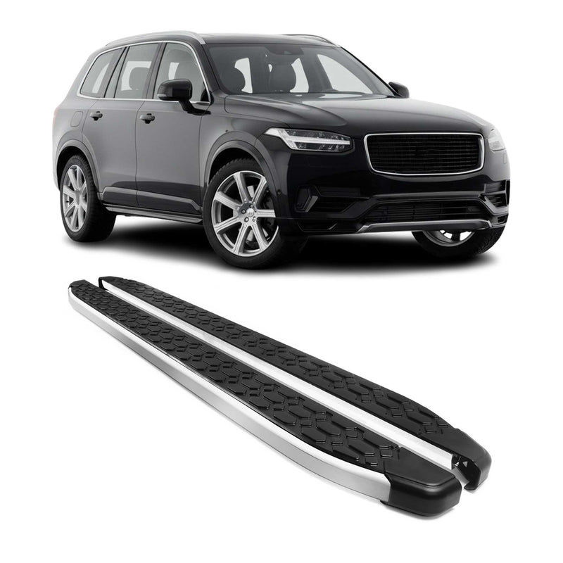 Marchepieds Latéraux pédale pour Volvo XC90 2015-2025 Gris Noir Aluminium 2Pcs