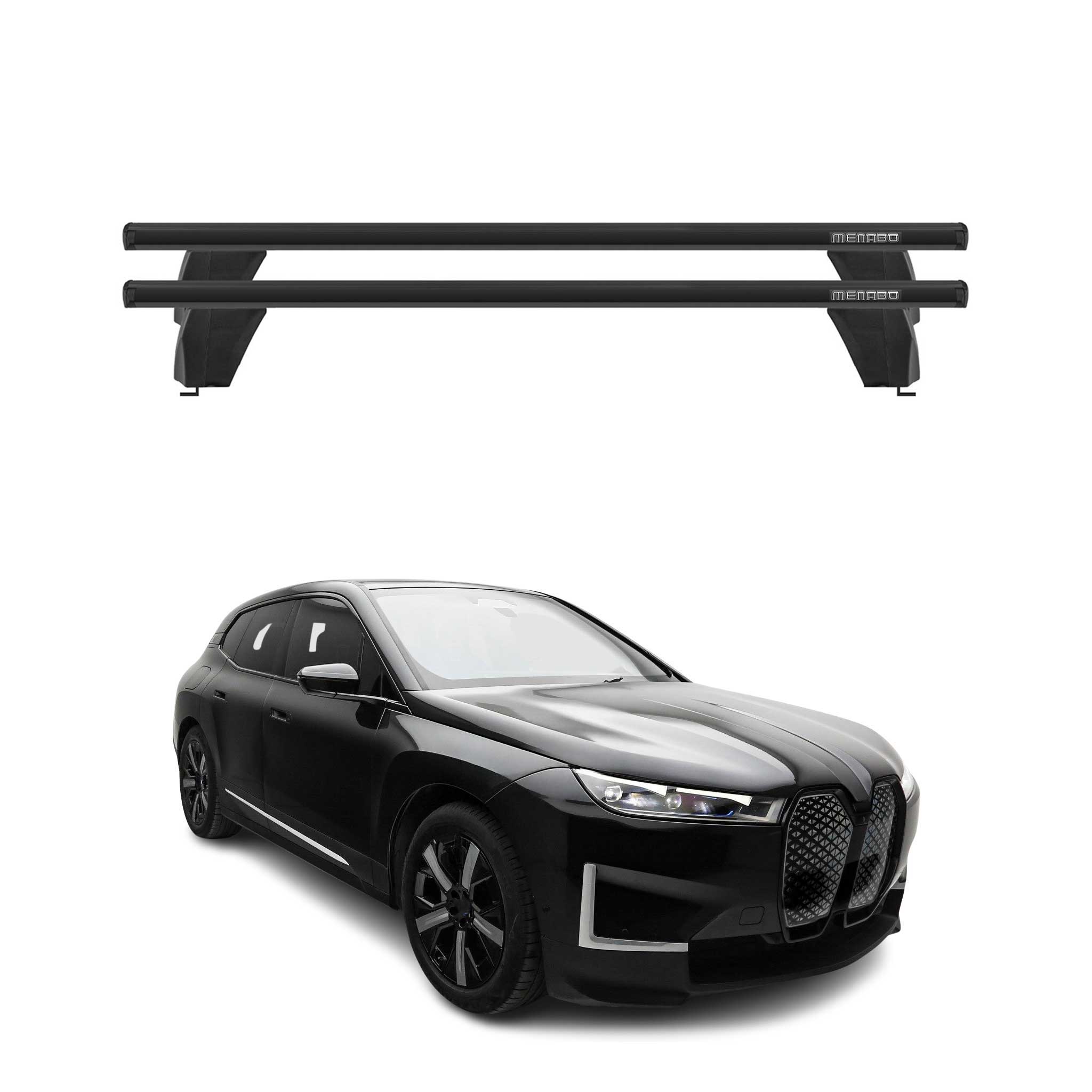 Menabo Barres de toit transversales pour BMW iX I20 2021-2026 Alu Noir
