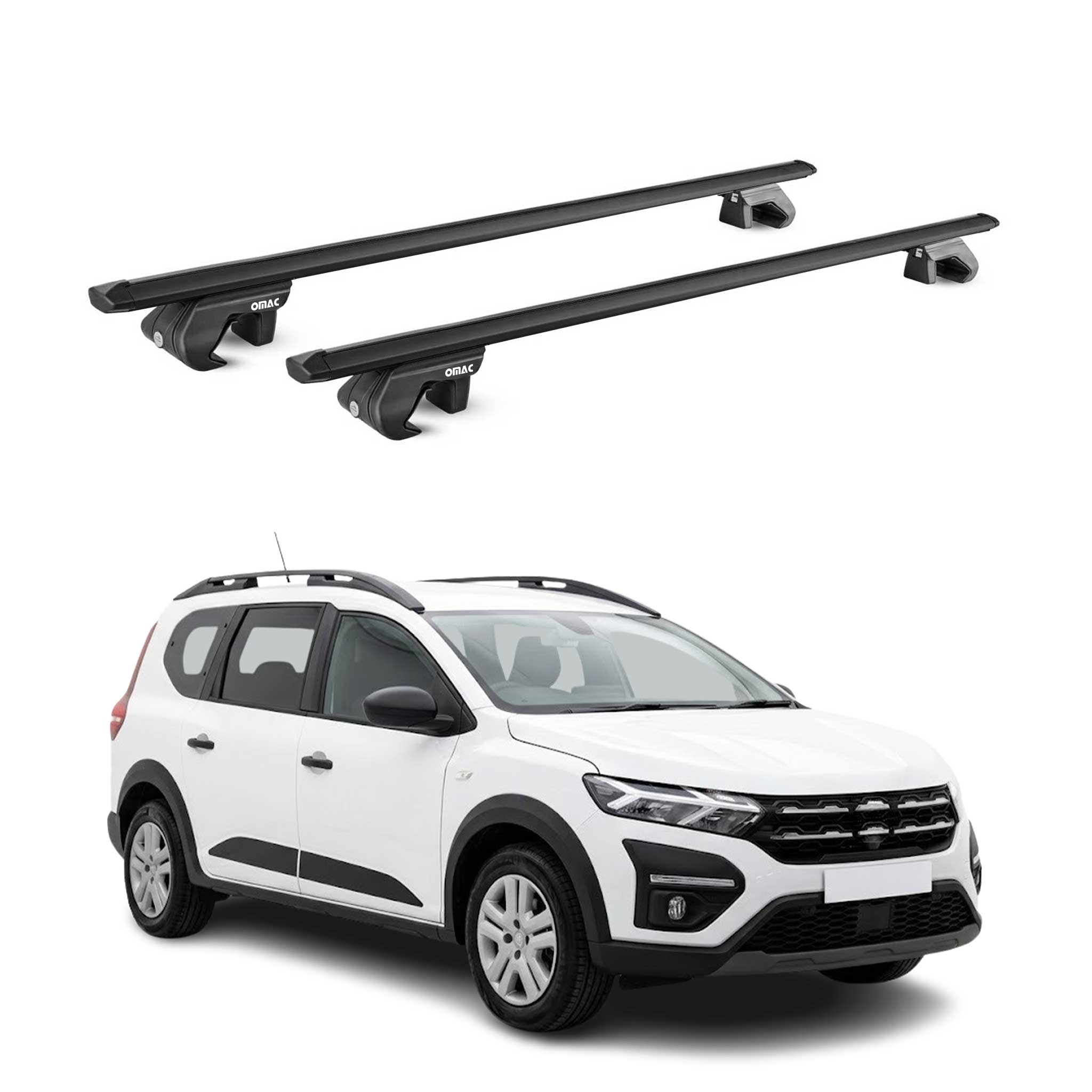 Barres de toit transversales pour Dacia Jogger 2022-2026 Aluminium Noir ABE