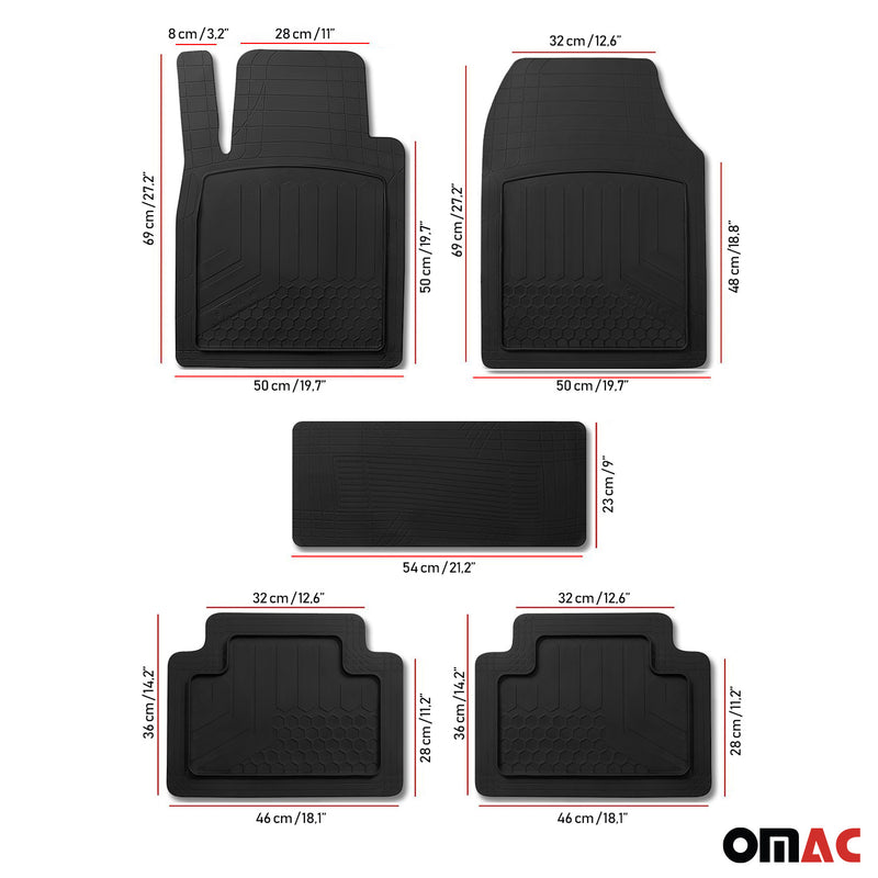 Tapis de sol pour Audi A8 antidérapants et toutes saisons 5 Pcs