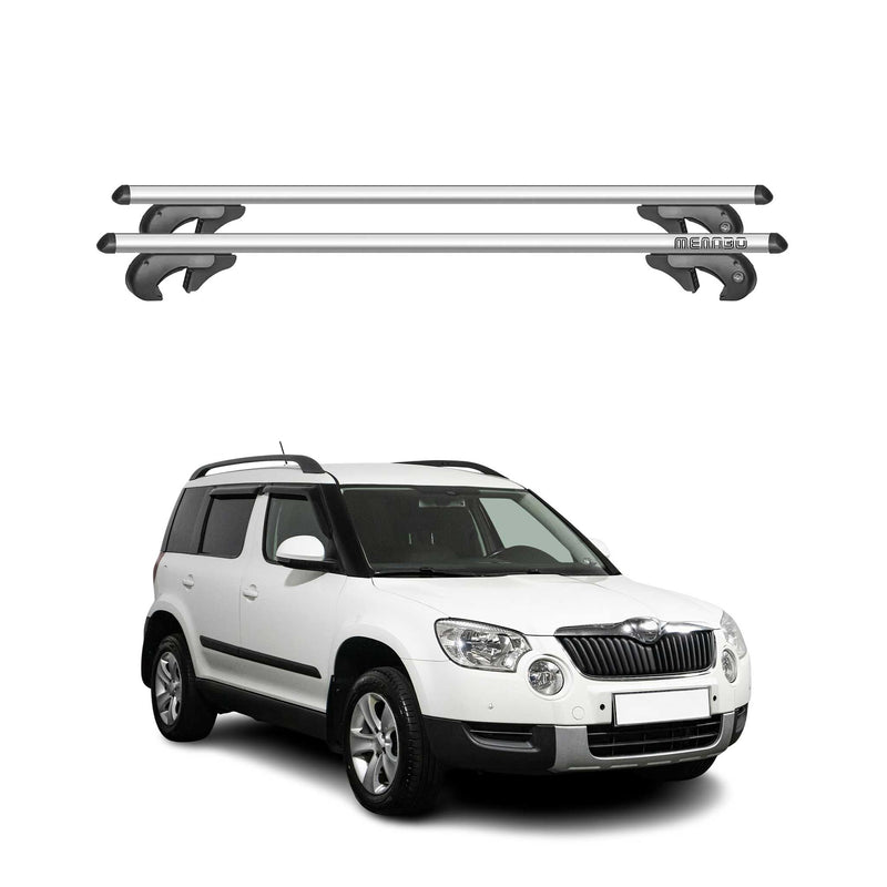 Barres de toit transversales pour Skoda Yeti 5L 2009-2013 90kg Alu Gris