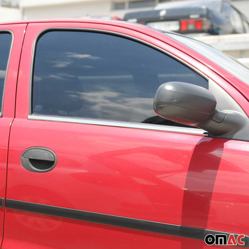 Baguettes pour contour Latérales pour Opel Coa C 2000-2006 en acier inox Chromé