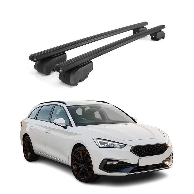 Barres de toit Transversales pour Cupra Leon ST 2020-2025 Aluminium Noir ABE