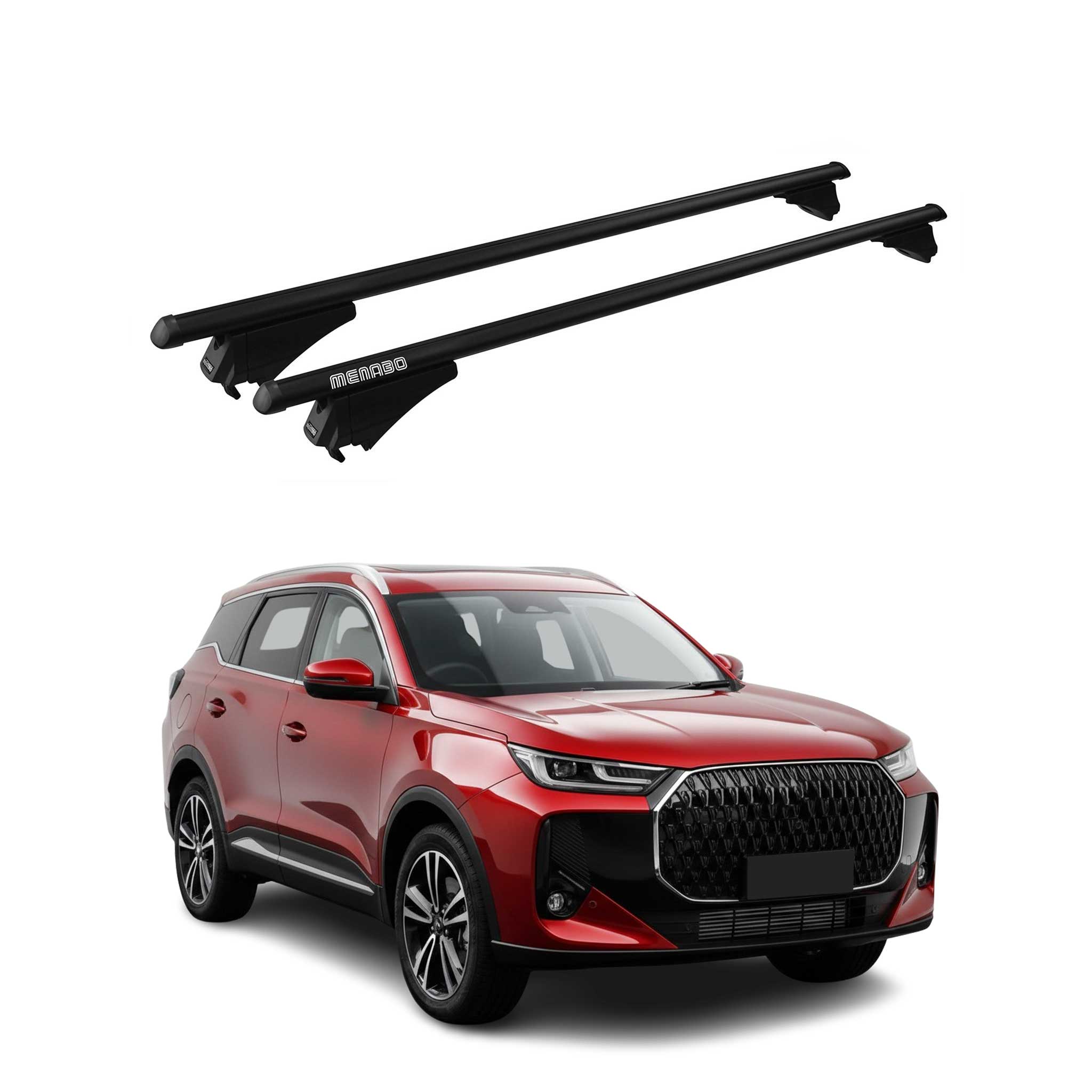 Barres de toit transversales pour EBRO S700 / Chery Tiggo 7 2025-2026 Noir Alu
