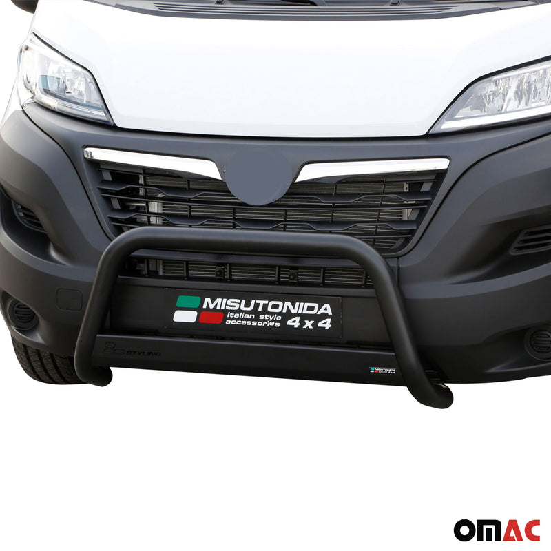 Pare-buffle Avant pour Opel Movano 2022-2025 63mm en Acier Inoxydable Noir