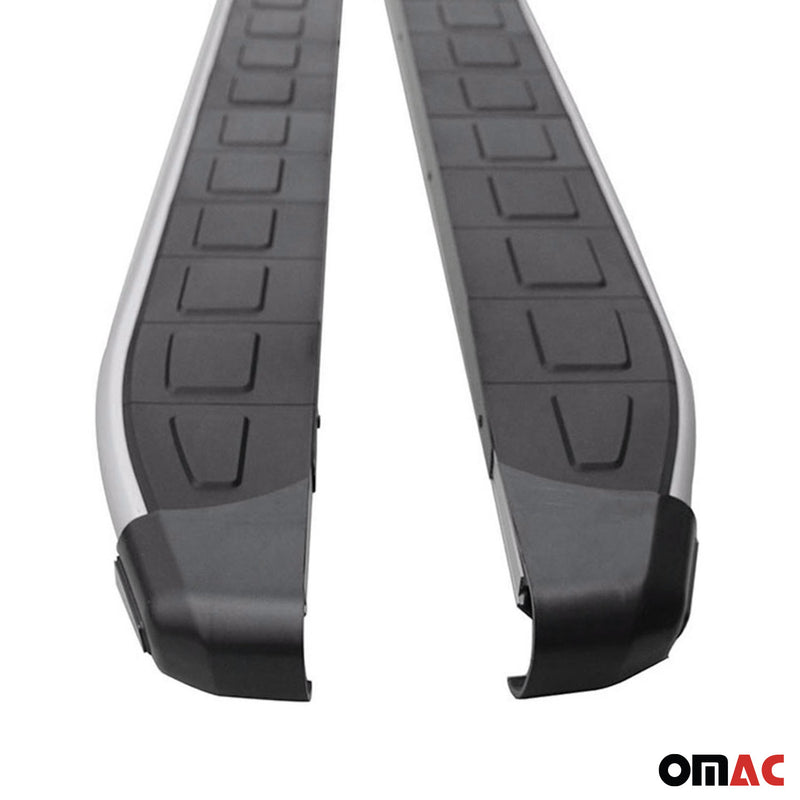 Marchepieds Latéraux pour Jeep Compass 2017-2025 Aluminium Noir Gris 2Pcs