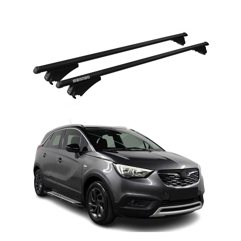 Tiger Barres de toit transversales pour Opel Crossland X 2017-2020 Noir