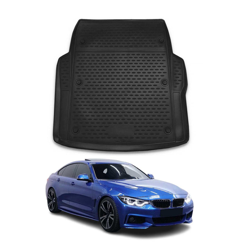 OMAC Tapis de coffre pour BMW 4 Serie F36 Gran Coupe 2013-2020 caoutchouc noir