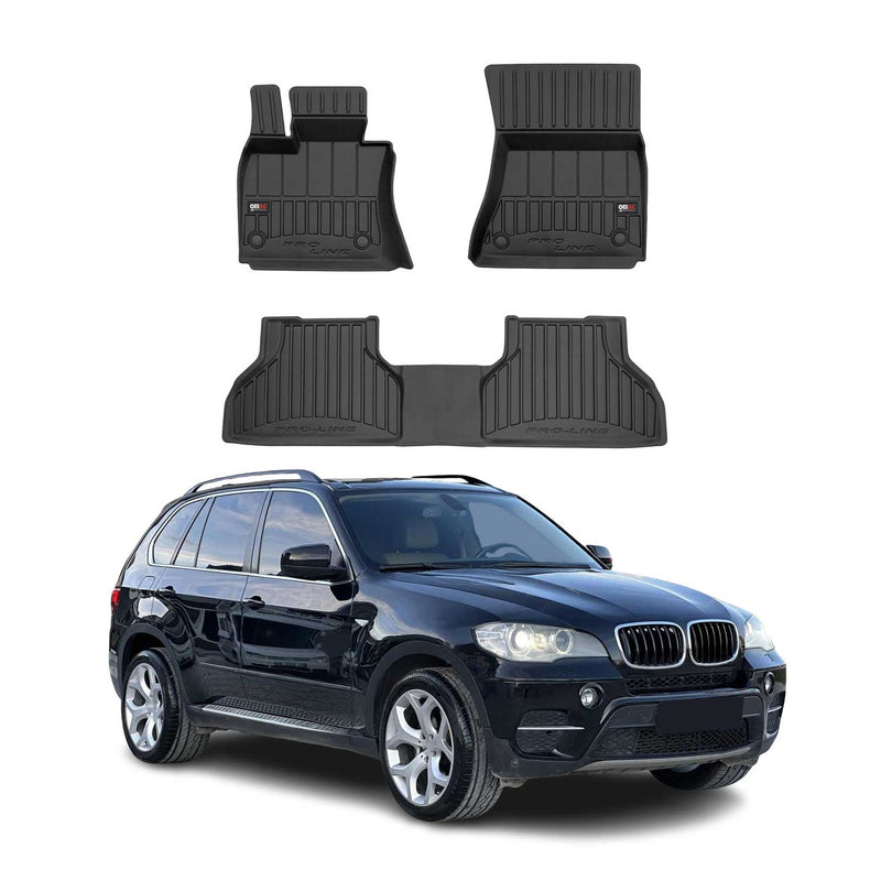 OMAC Tapis de sol caoutchouc pour BMW X5 E70 2006-2013 Noir Premium