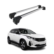 Barres De Toit Transversales pour Peugeot 3008 2017-2020 Aluminium Gris ABE