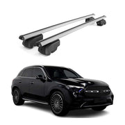 Barres de toit Transversales pour Mercedes GLC 2022-2026 ABE Aluminium Gris