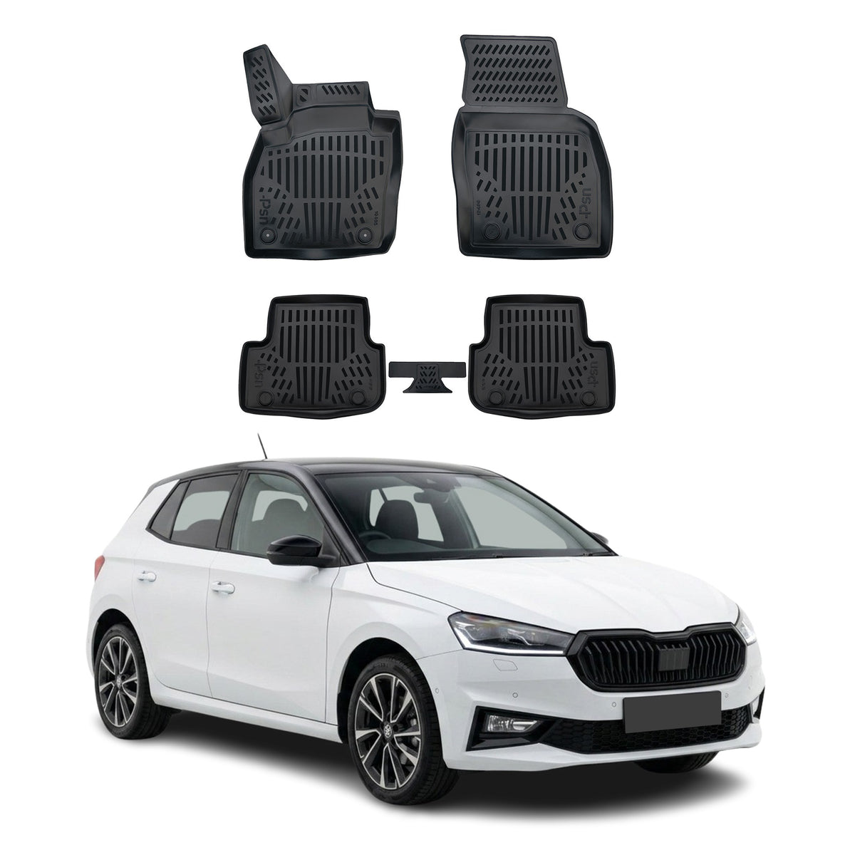 Tapis de sol pour Seat Arona Ibiza 2017-2027 Noir 3D en Caoutchouc TPE 4Pcs