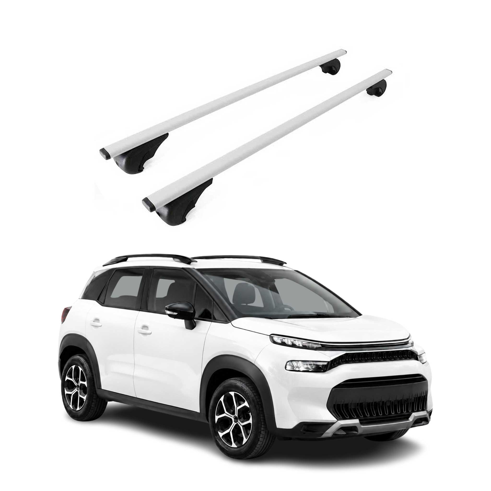 Barres de toit Transversales pour Citroen C3 Aircross I 2017-2024 Acier Gris