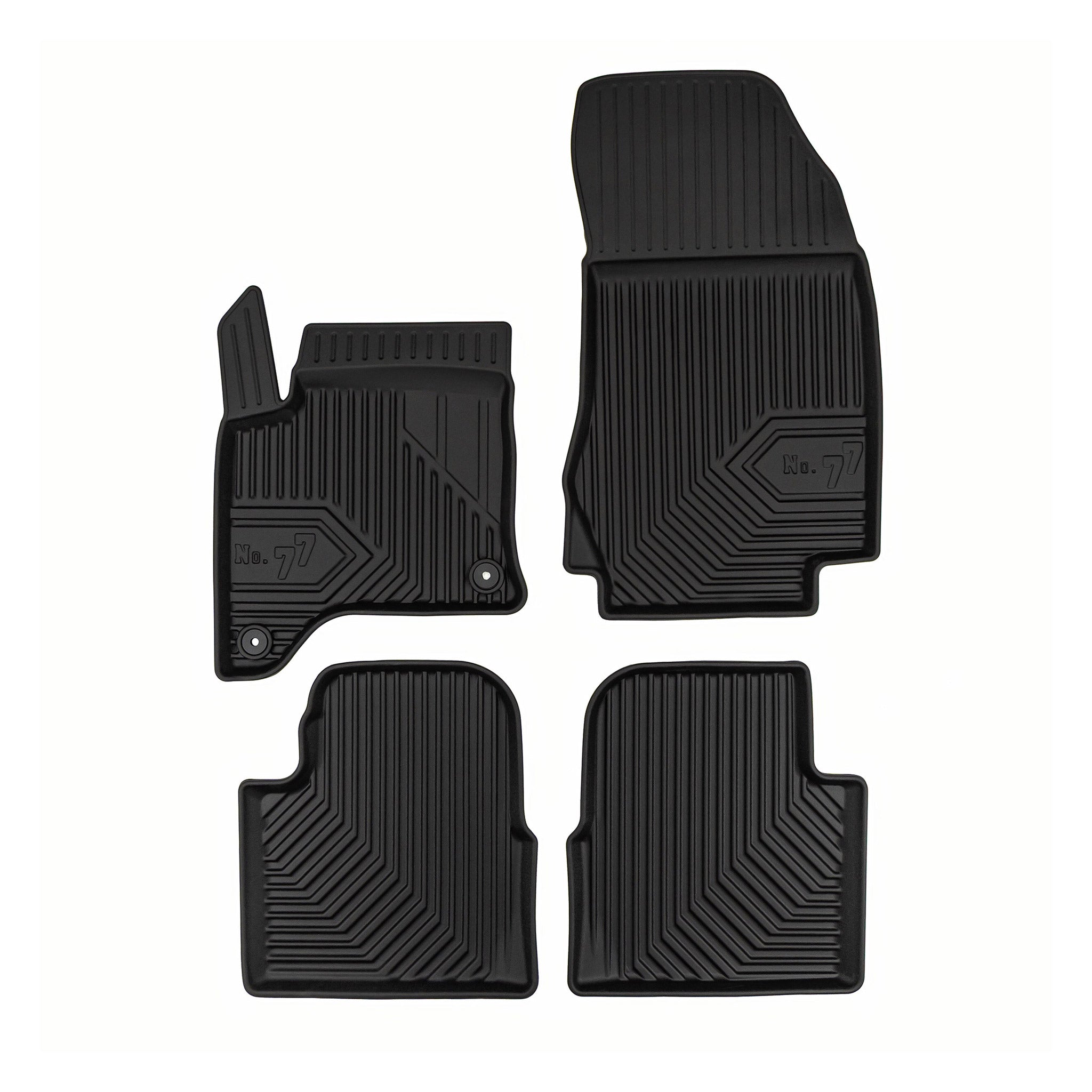 Tapis de Sol de Voiture pour Peugeot 2008 II Hybrid 2023-2026 FL TPE Noir 4Pcs