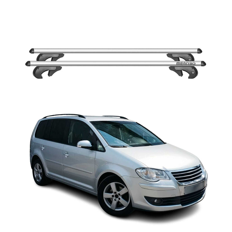 Barres de toit transversales pour VW Touran 2003-2010 90kg Alu Gris 2x