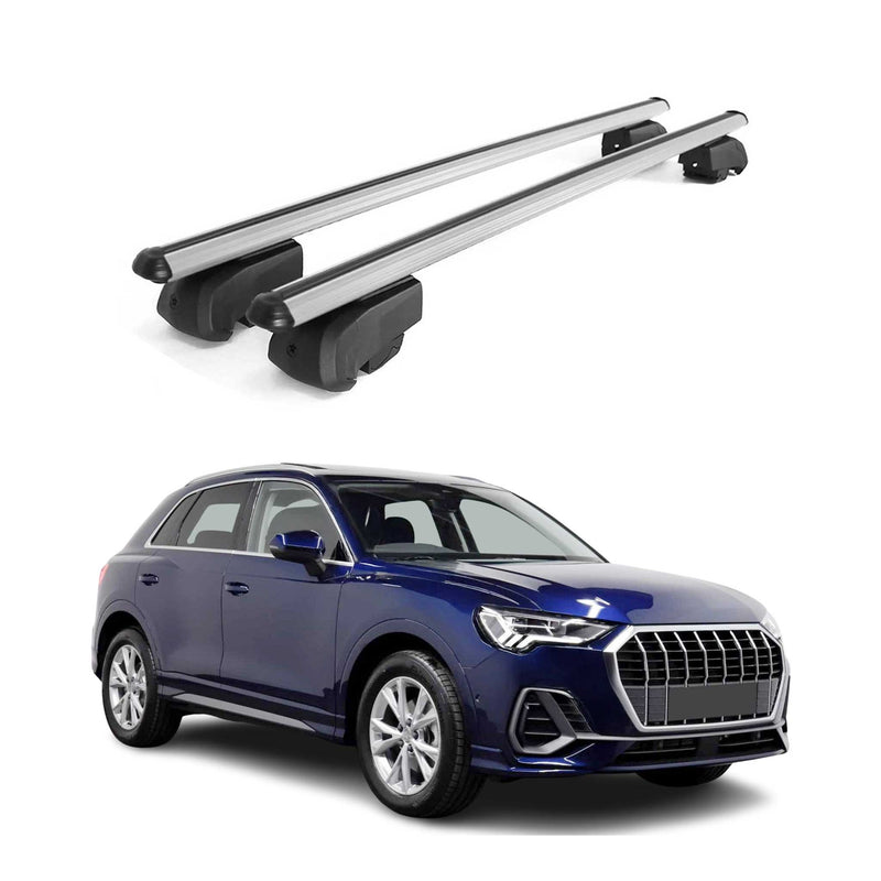 Barres de toit transversales pour Audi Q3 F3 2018-2025 Aluminium Gris 2Pcs