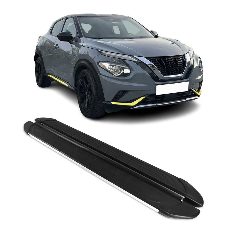 2019-2024 Nissan Juke Marchepieds latéraux pédale Aluminium Gris Noir 2Pcs