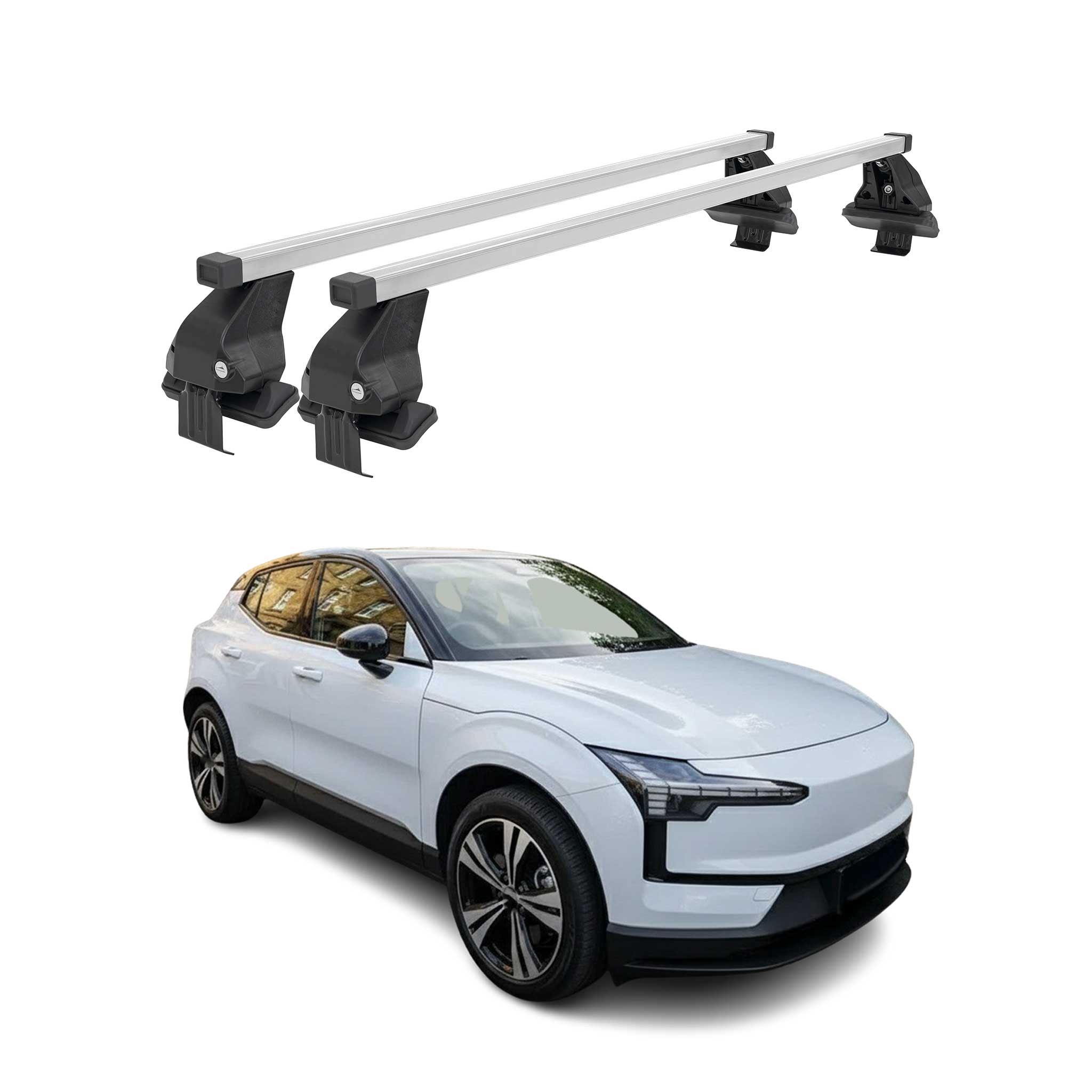 Menabo Barres de toit transversales pour Volvo EX30 2023-2025 Acier Gris 2x