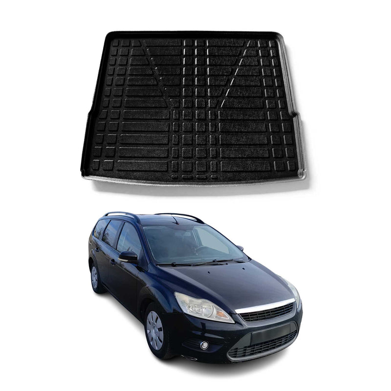 Tapis de Coffre pour Ford Focus mk2 2004-2011 Break en TPE Noir
