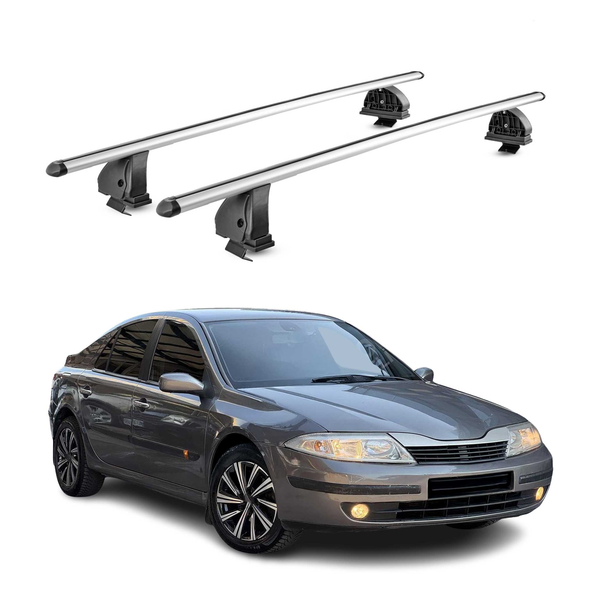 Barres de toit transversales Alu pour Renault Laguna II 2001-2008 TÜV Gris 2Pcs