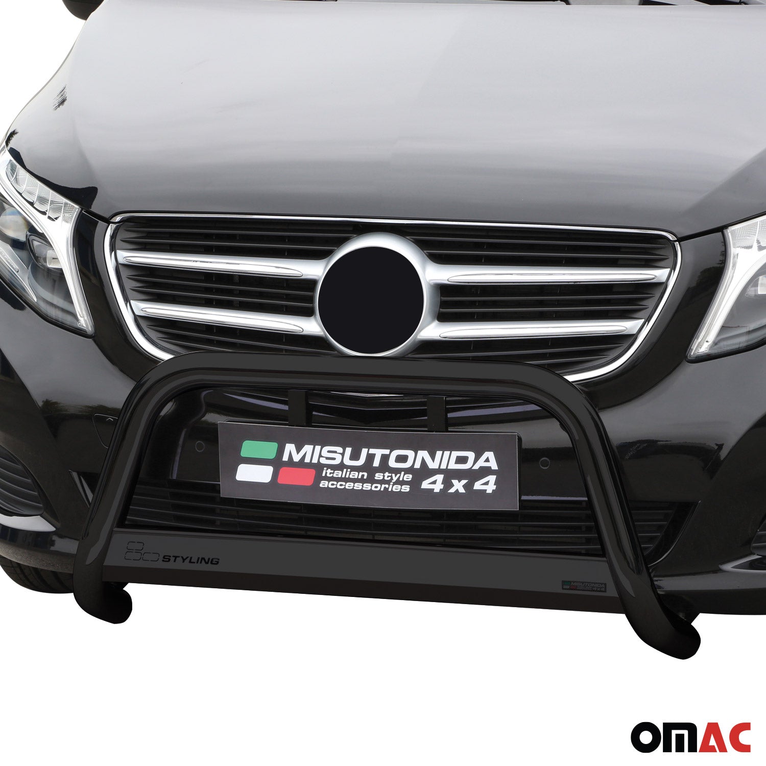 Pare-buffle Avant pour Mercedes Classe V 2014-2019 63 mm en Acier Noir