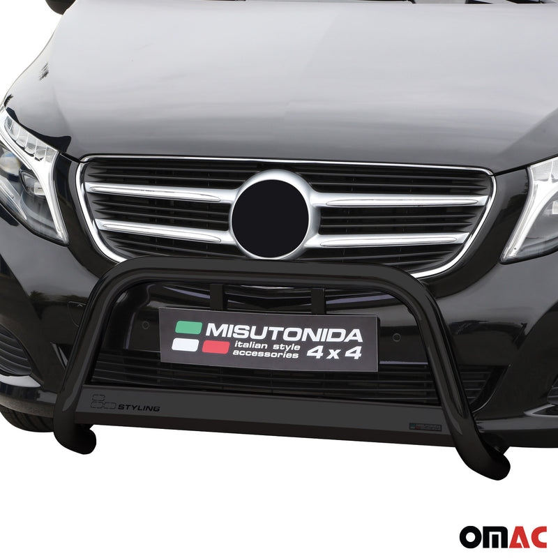 Pare-buffle Avant pour Mercedes Classe V 2014-2019 63 mm en Acier Noir