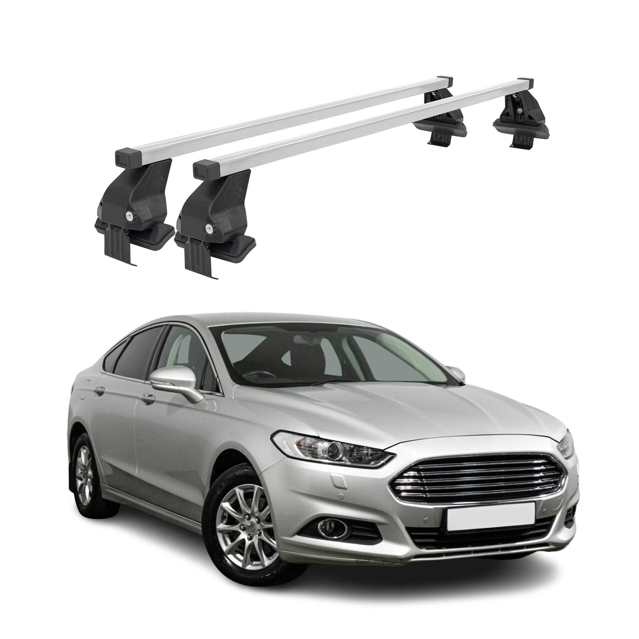 Barres de toit transversales pour Ford Mondeo mk5 Berline 2014-2022 Acier Gris