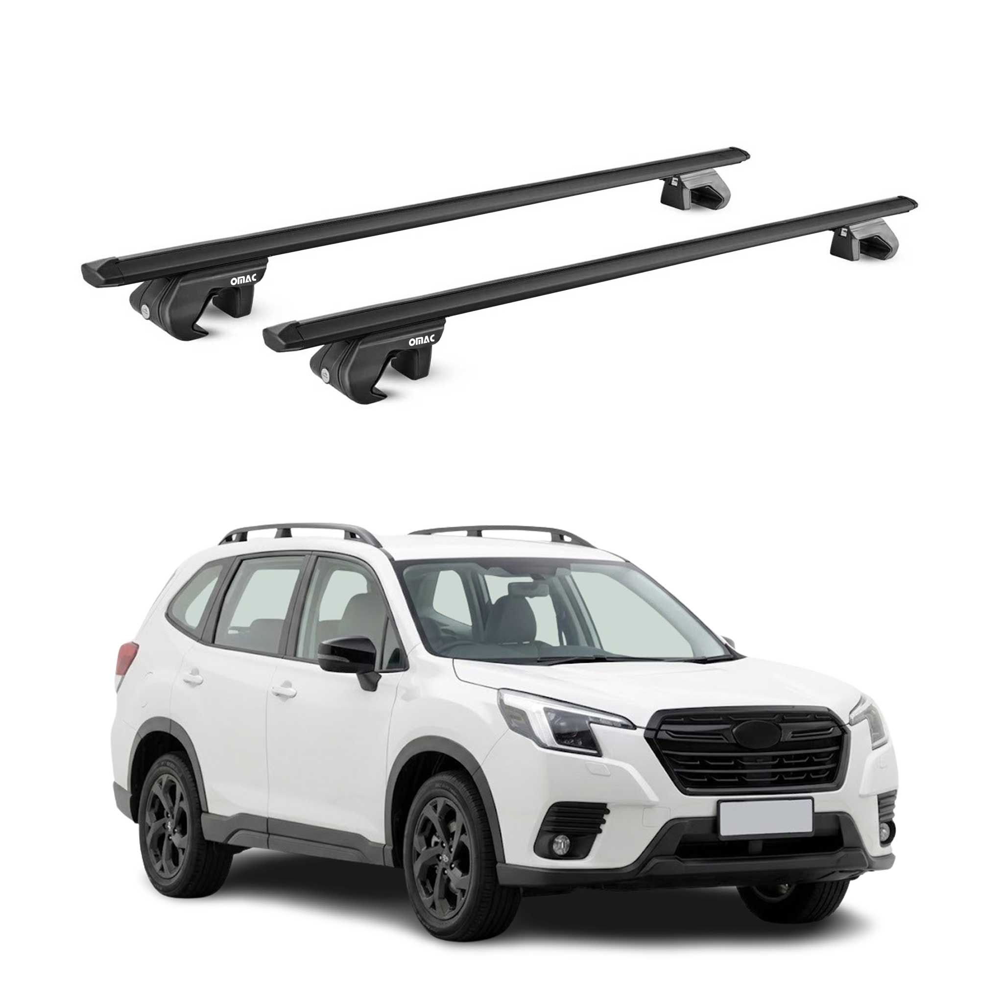 Barres de toit transversales pour Subaru Forester VI 2025-2026 Alu Noir ABE