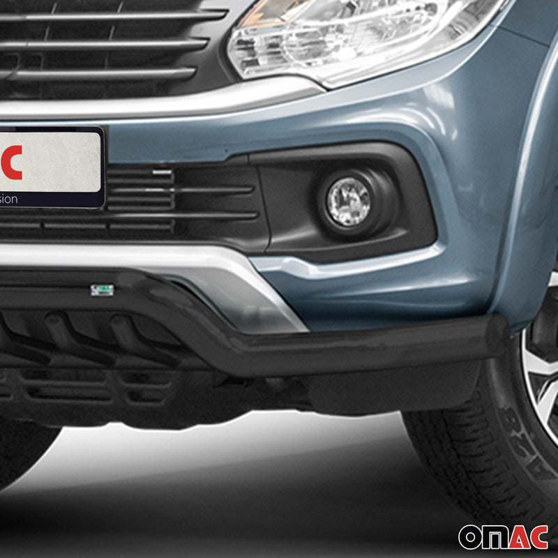 Pare-Buffle Avant Pour Fiat Fullback 2016-2019 Acier Inoxydable Noir