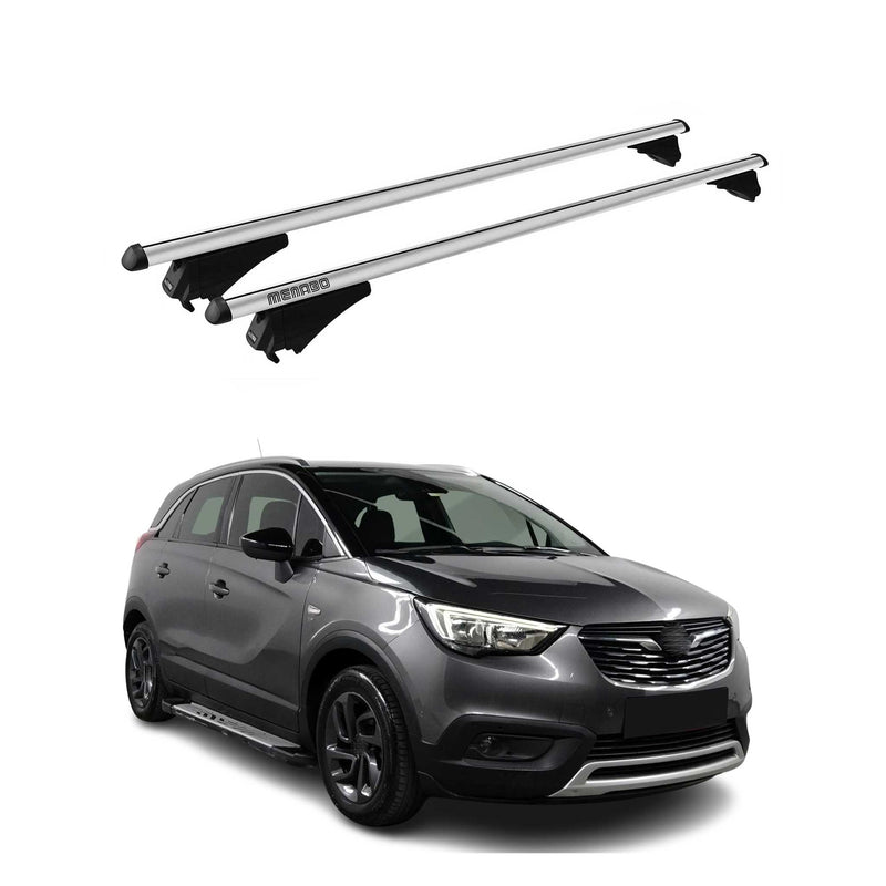 Tiger Barres de toit transversales pour Opel Crossland X 2017-2020 Gris