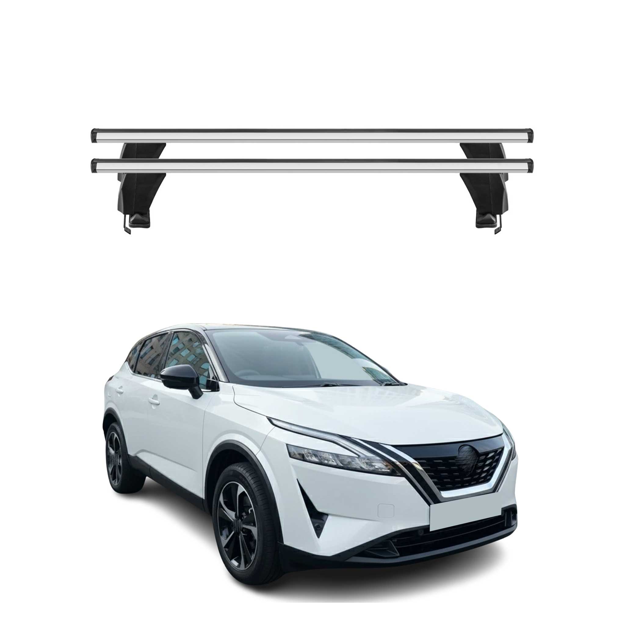 Barres de toit transversales pour Nissan Qashqai III J12 2021-2025 Alu Gris 2x