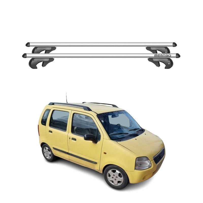 Barres de toit transversales pour Suzuki Wagon R+ 1997-2005 90kg Alu Gris