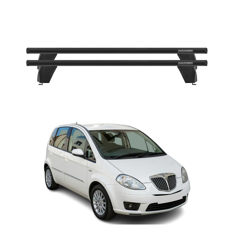 Menabo Barres de toit Transversales pour Lancia Musa 2004-2006 Noir ABE 2x