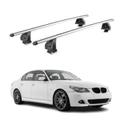 Barres de toit transversales Alu pour Bmw Serie 5 E60 2004-2010 TÜV Gris 2Pcs