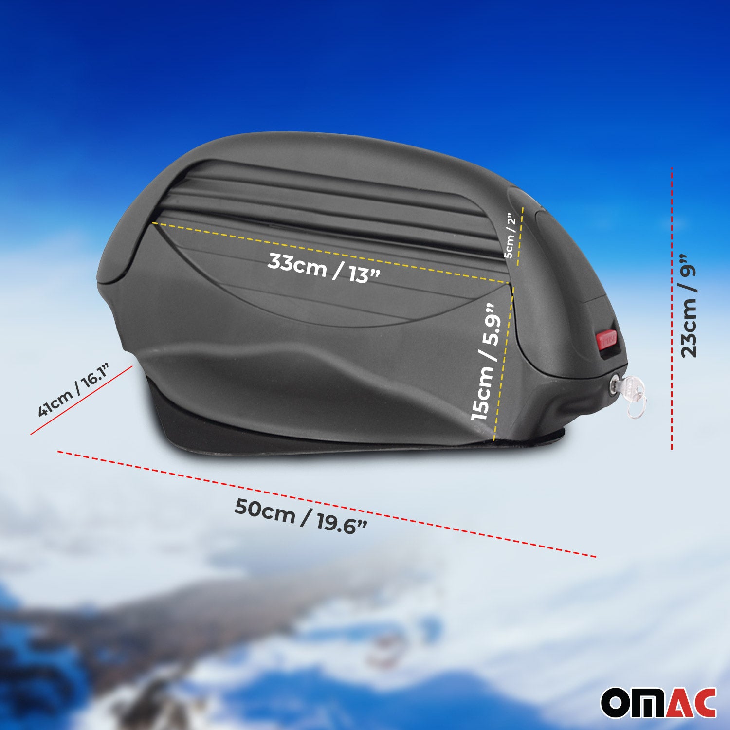 OMAC Menabo Porte-Skis Magnétique Porte-Snowboard Universel Verrouillable Noir