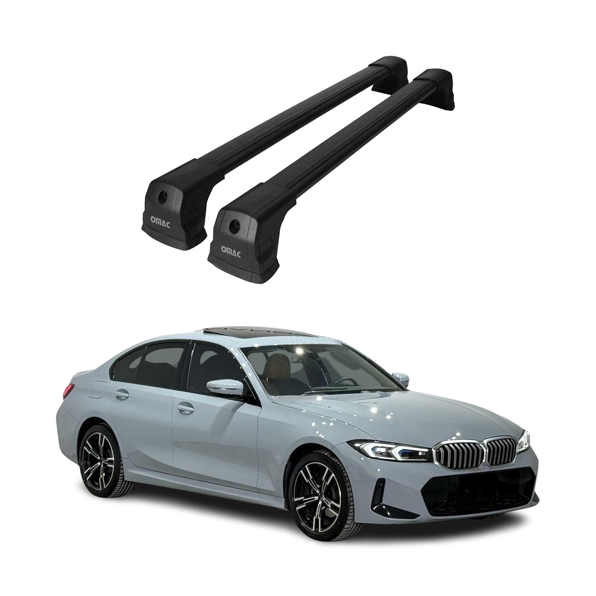 Barres de toit transversales pour BMW Série 3 G20 2019-2025 / G80 2021-2025 Noir