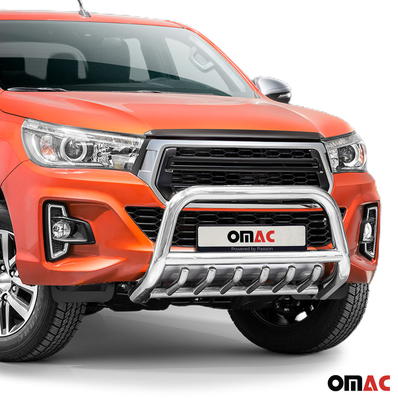 Pare-Buffle Avant Pour Toyota Hilux 2018-2020 en Acier Inoxy Argent